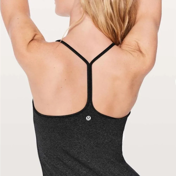 Lululemon 4 Power Pose Tank Light Support for A/B Cup Heathered Blck great cond - Picture 9 of 10